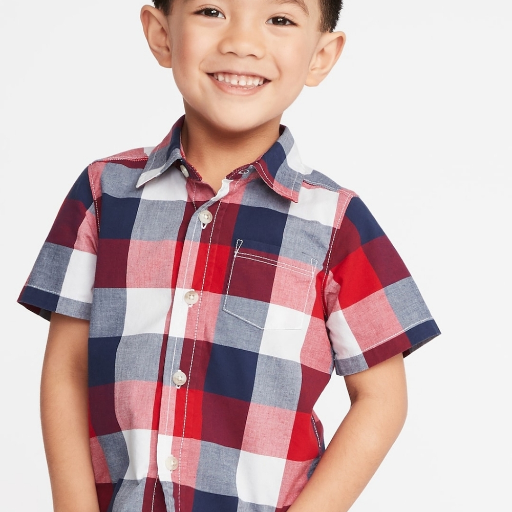 Boys Old Navy Plaid Short Sleeve Button-Up Shirt – Size 8 Medium – NWOT